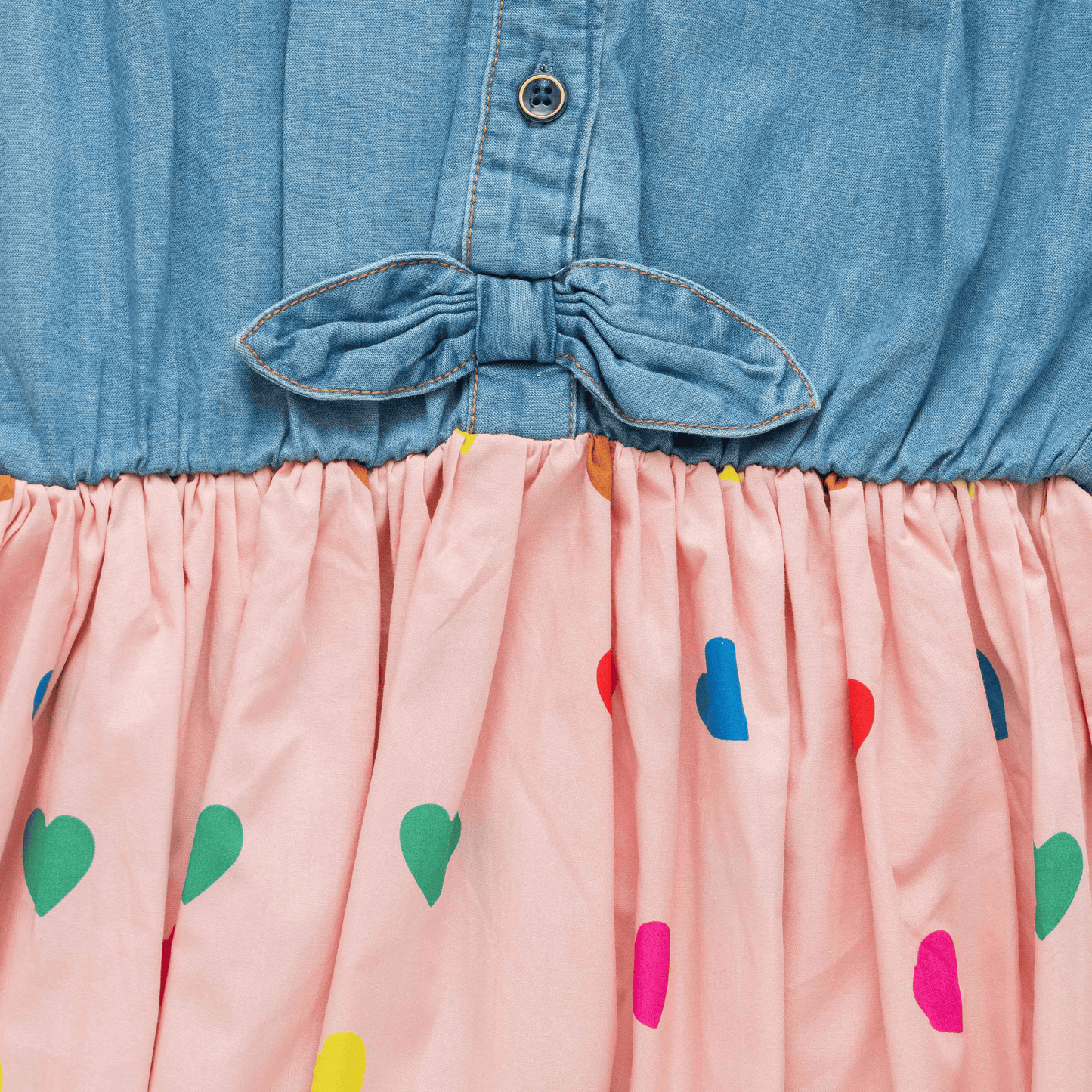 Stylish Collared Denim Flair Dress for Toddlers