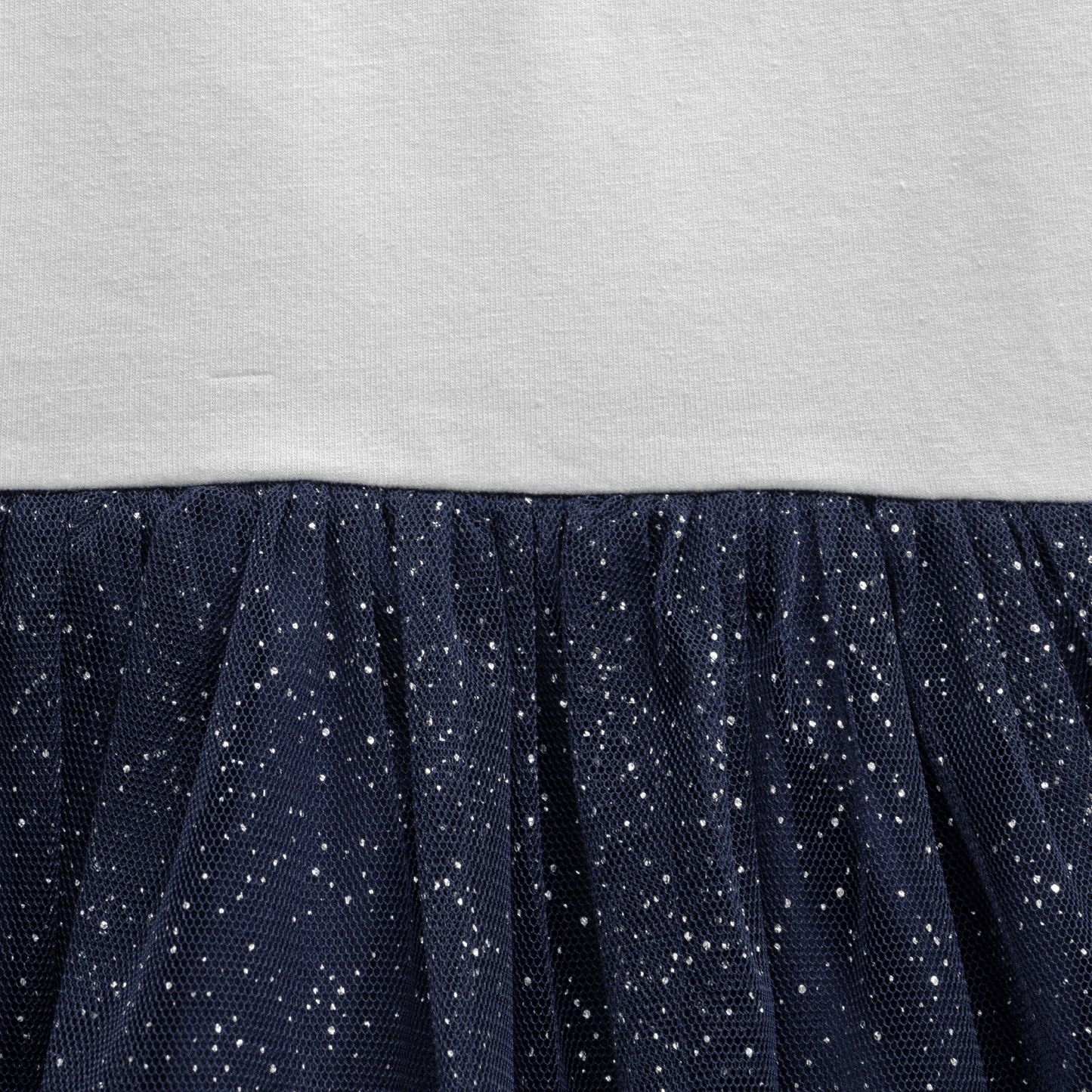 Bunny Wish Navy Ruffle Tulle Flair Dress for Toddlers