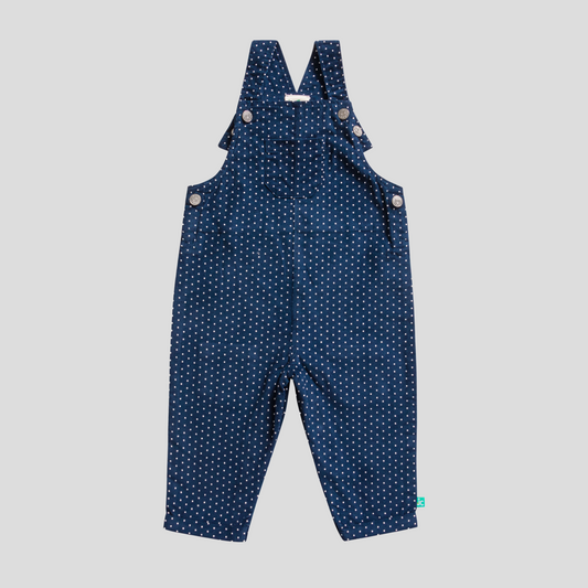 Full Sleeve Polka Dot Overall Set for Toddlers - Navy