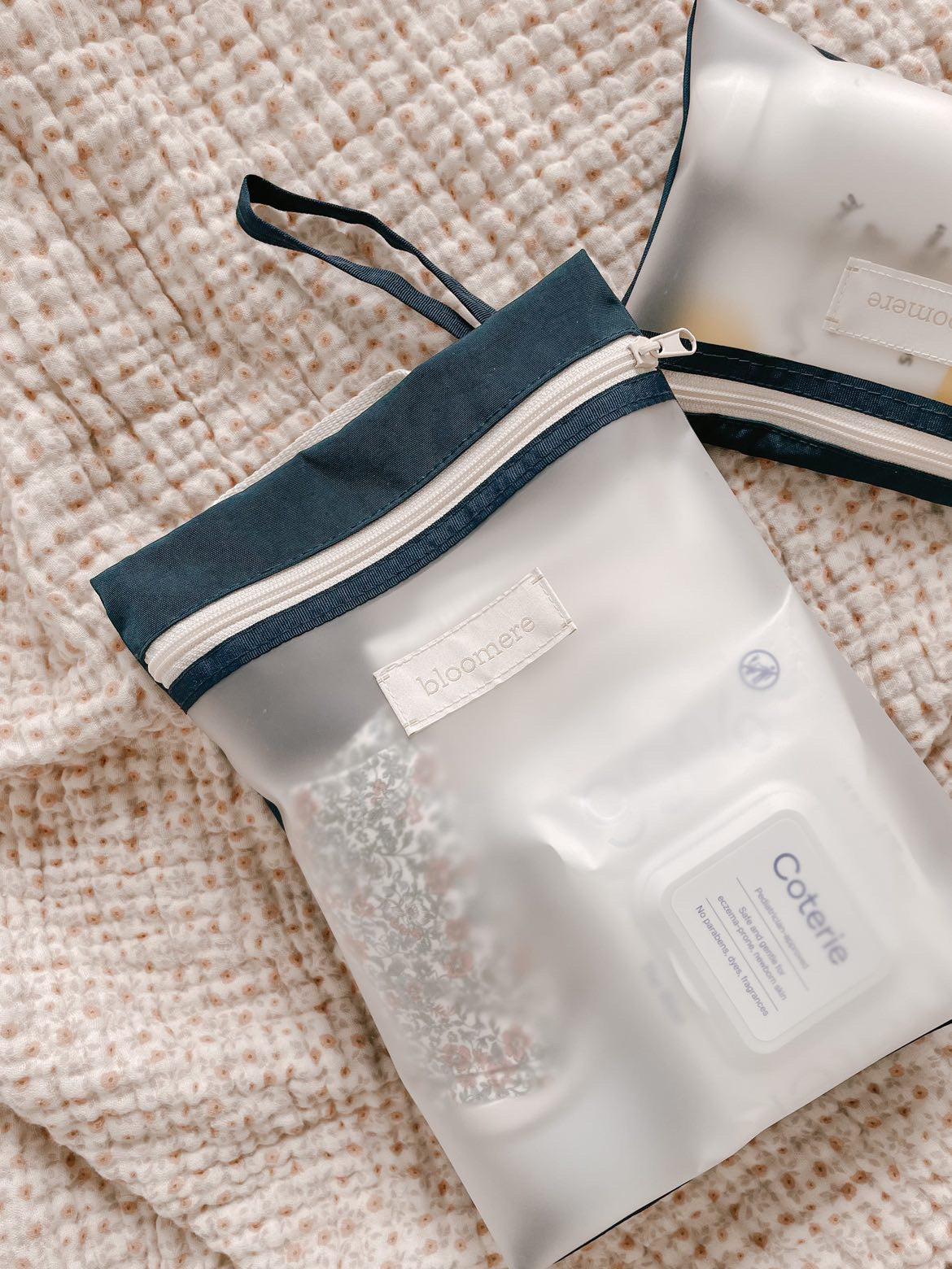 Large Pouch (Pink and Navy)