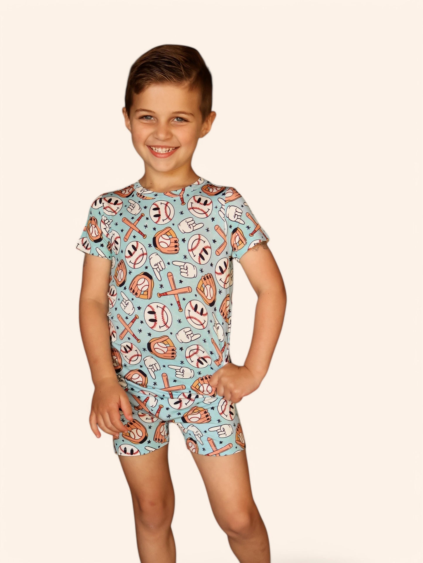BASEBALL SMILEY DREAM SHORT SET