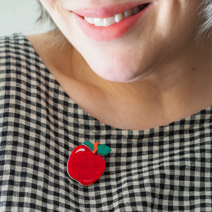 Apple Simplified Mini Brooch by Erstwilder