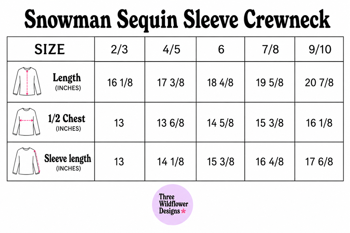 Snowman Sequin Sleeve Crewneck - preorder