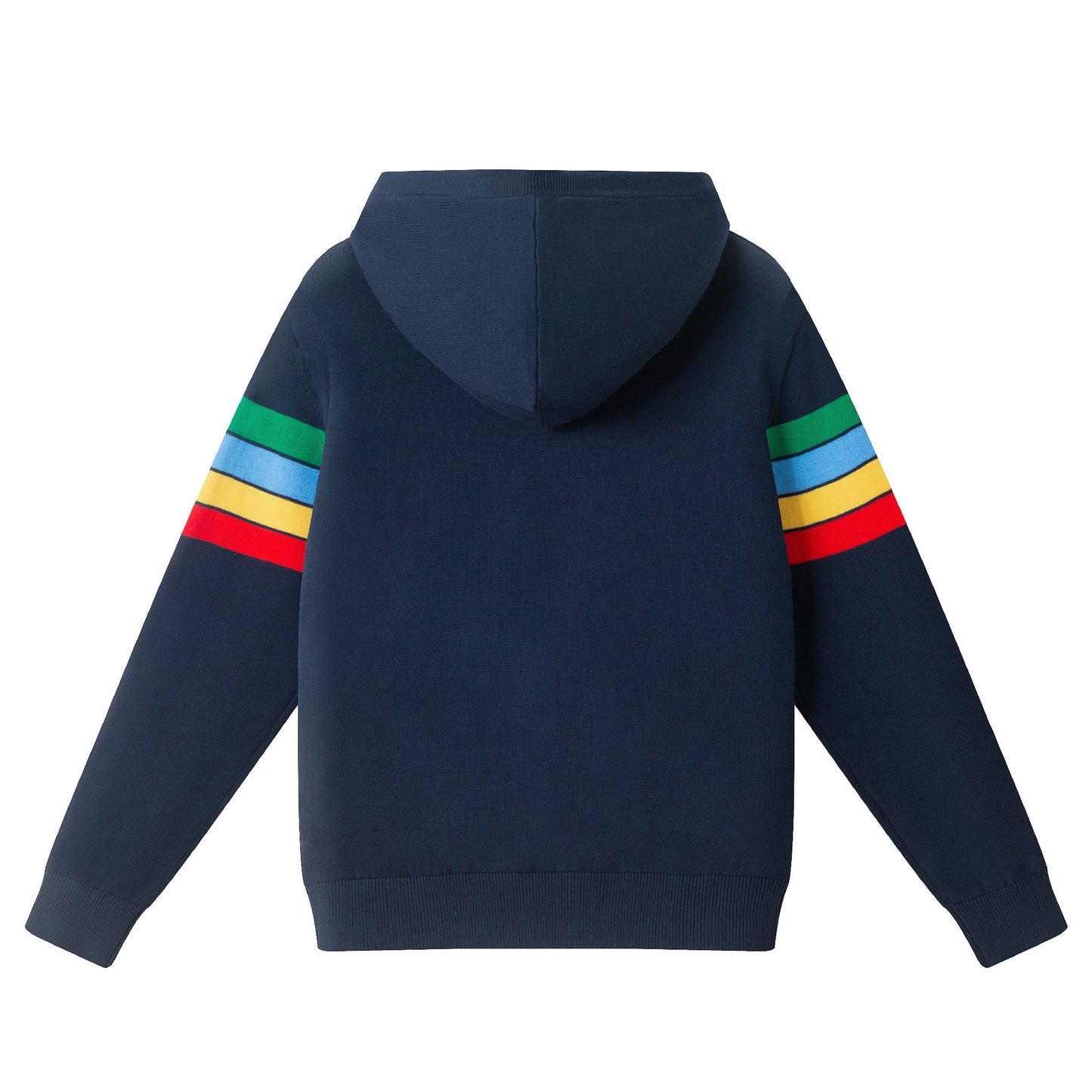 Big Kids Hooded Striped Sweater W/Multi Stripe | Navy