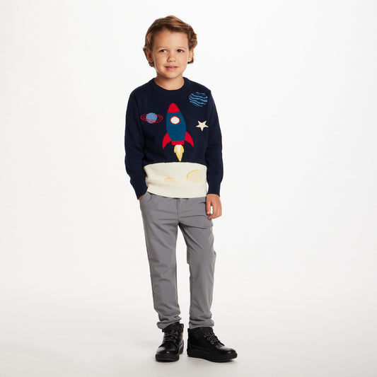 Kids Graphic Sweater | Rocket Ship