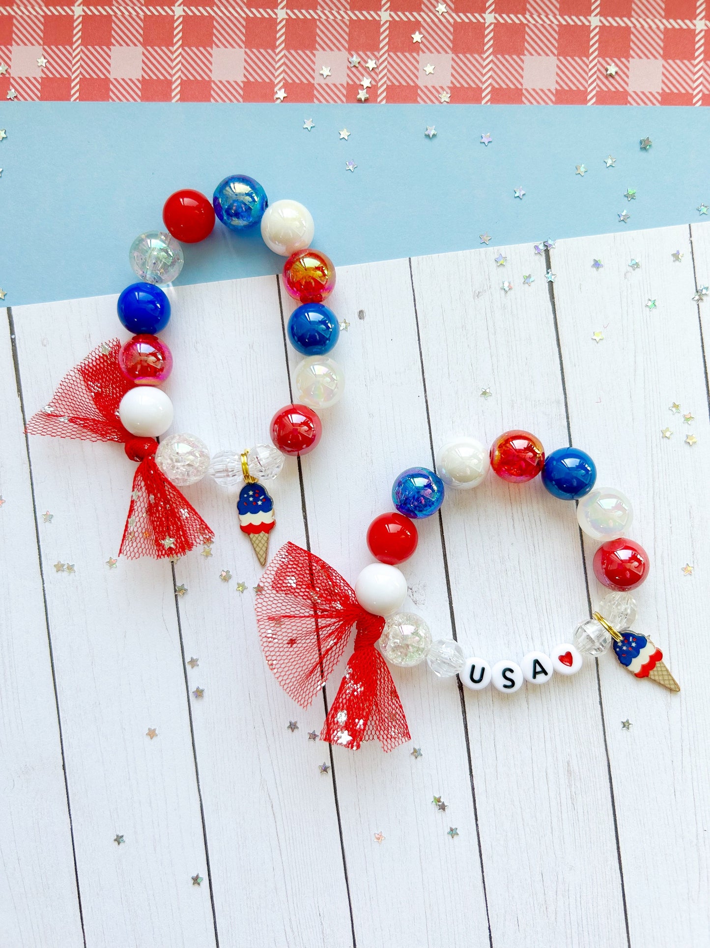 4th of July Summer Ice Cream Charm Bracelet