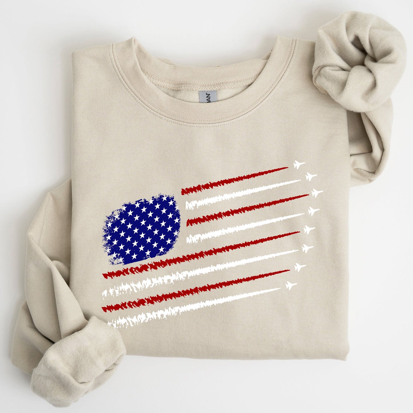Fighter Jets, Navy, Air Force, American Flag, Sweatshirt