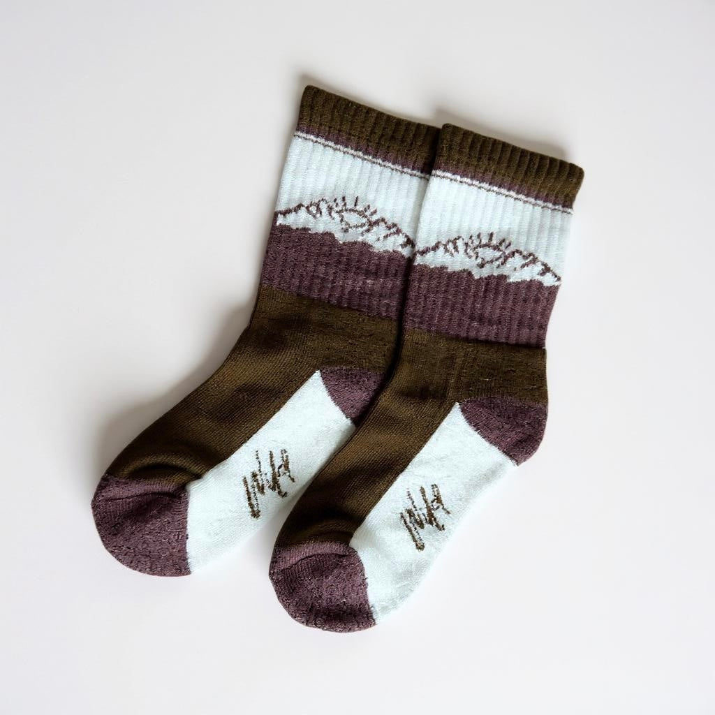 Brown boot socks “Wild” Merino Wool