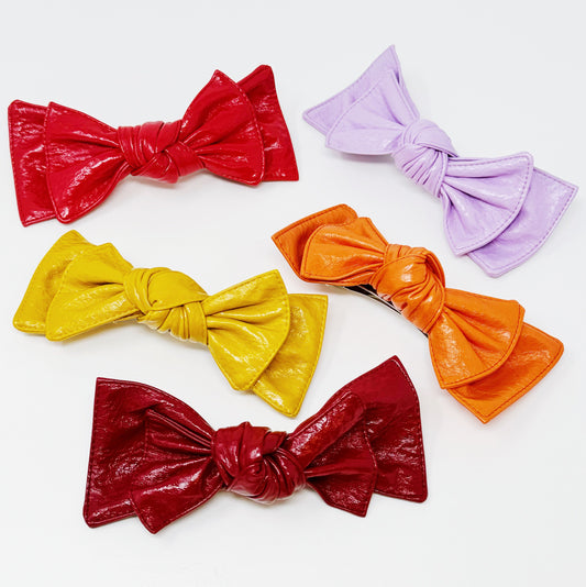 Patent Double Bow Hair Clip