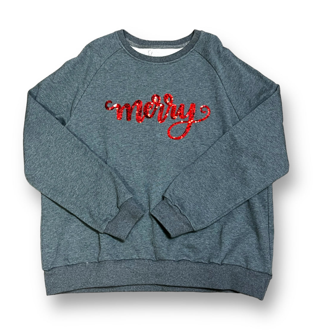 Merry Sequin Adult Sweatshirt