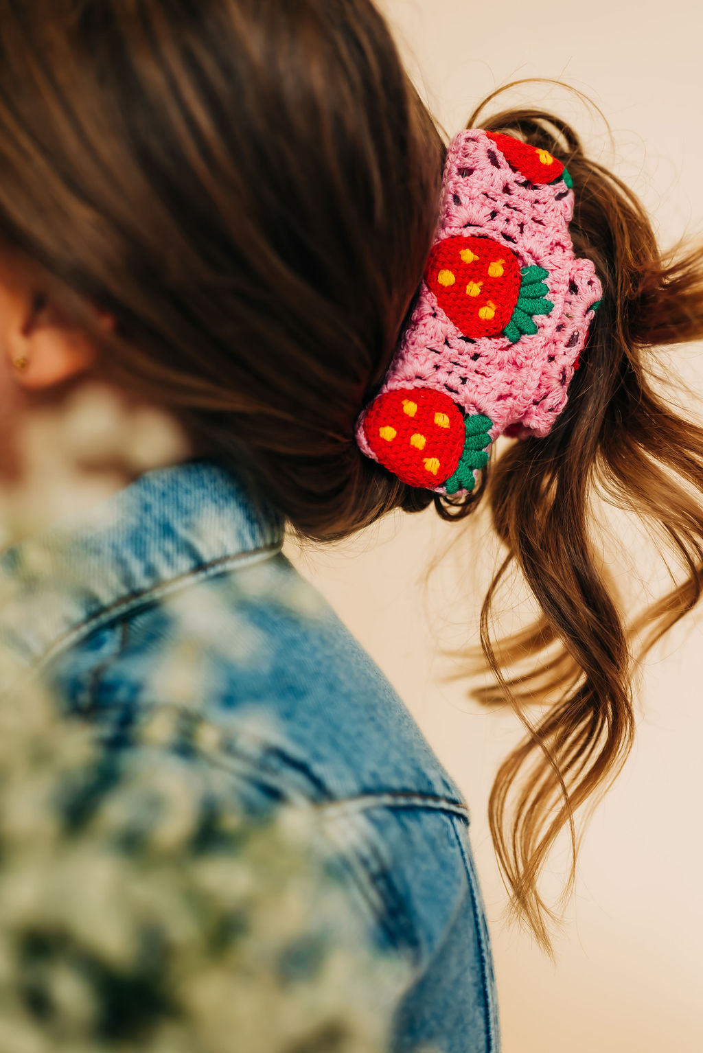Strawberry Crochet Claw Clip