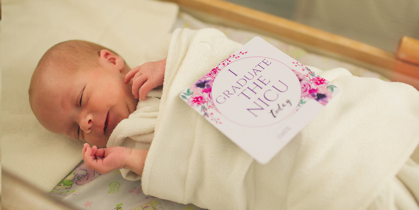 Girl Plastic NICU Milestone Cards w/ Marker