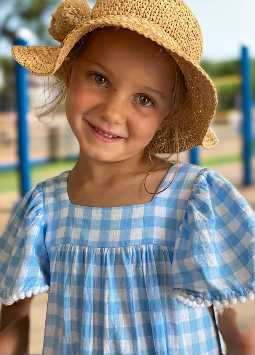 Cornflower Gingham Cover Up