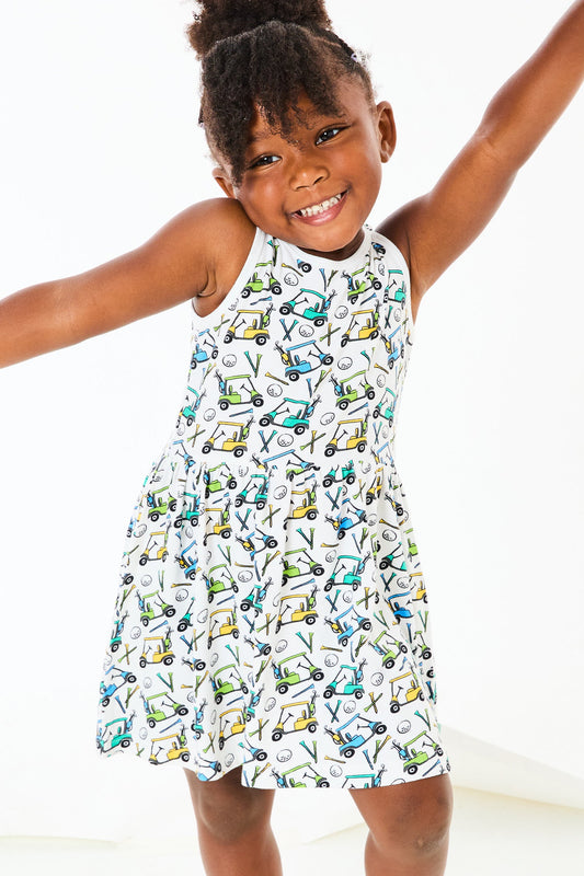 Stretchy Sleeveless Twirl Dress - Golf