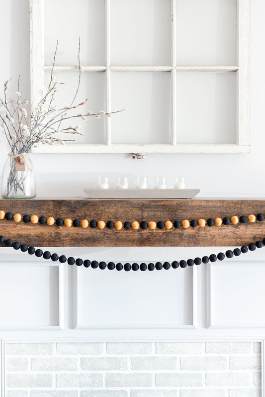Orange & Black Ball Garland