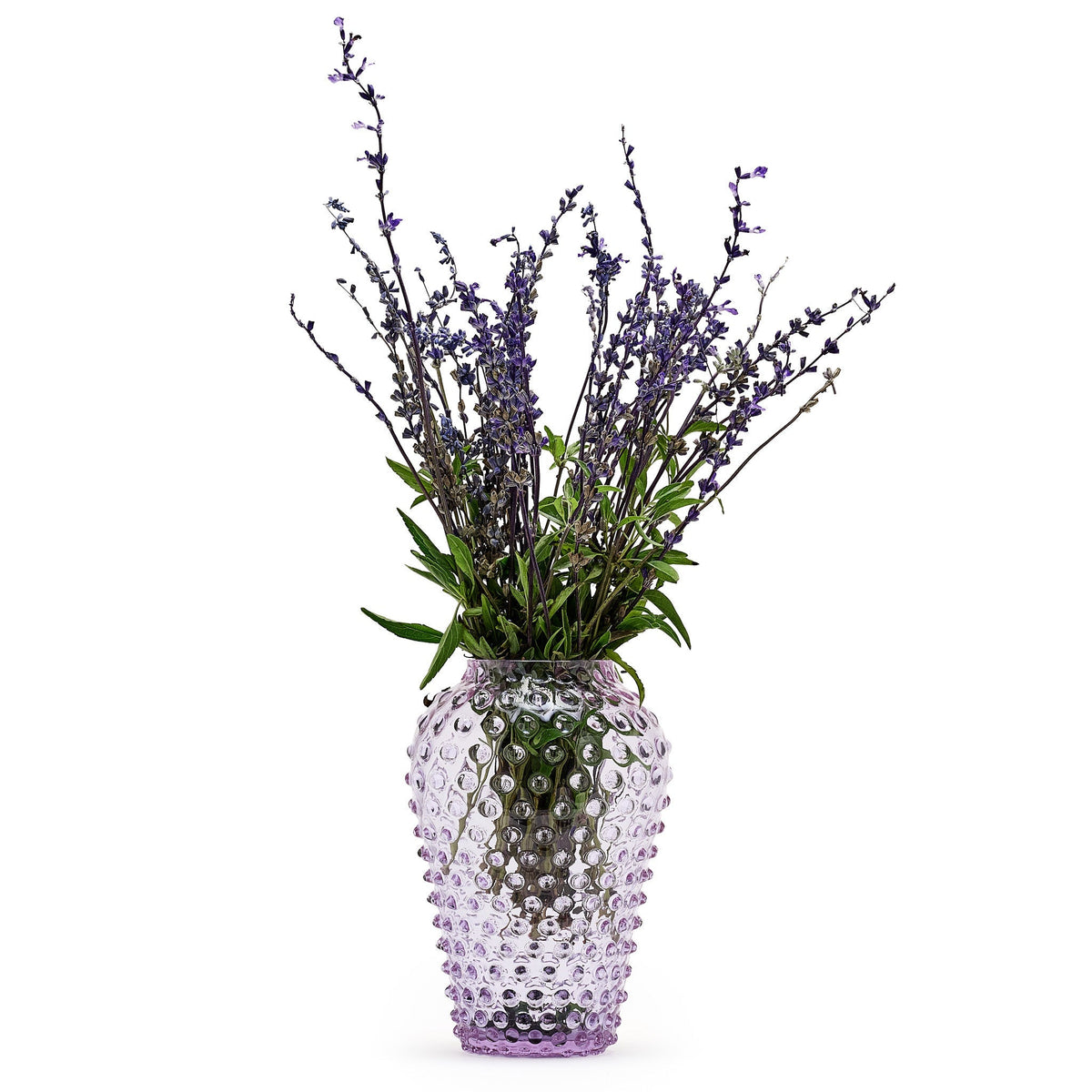 Hobnail Vase - Barrel - Lilac Bloom