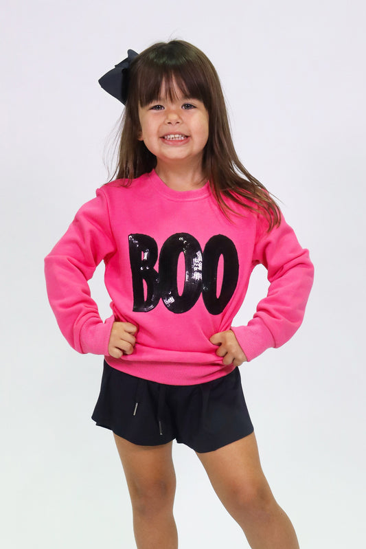 Kids' Hot Pink Boo Sweatshirt