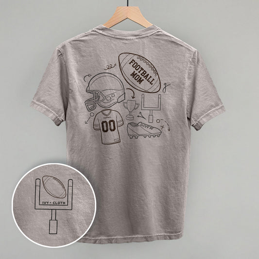 Football Mom Doodle (Back Print) - made to order