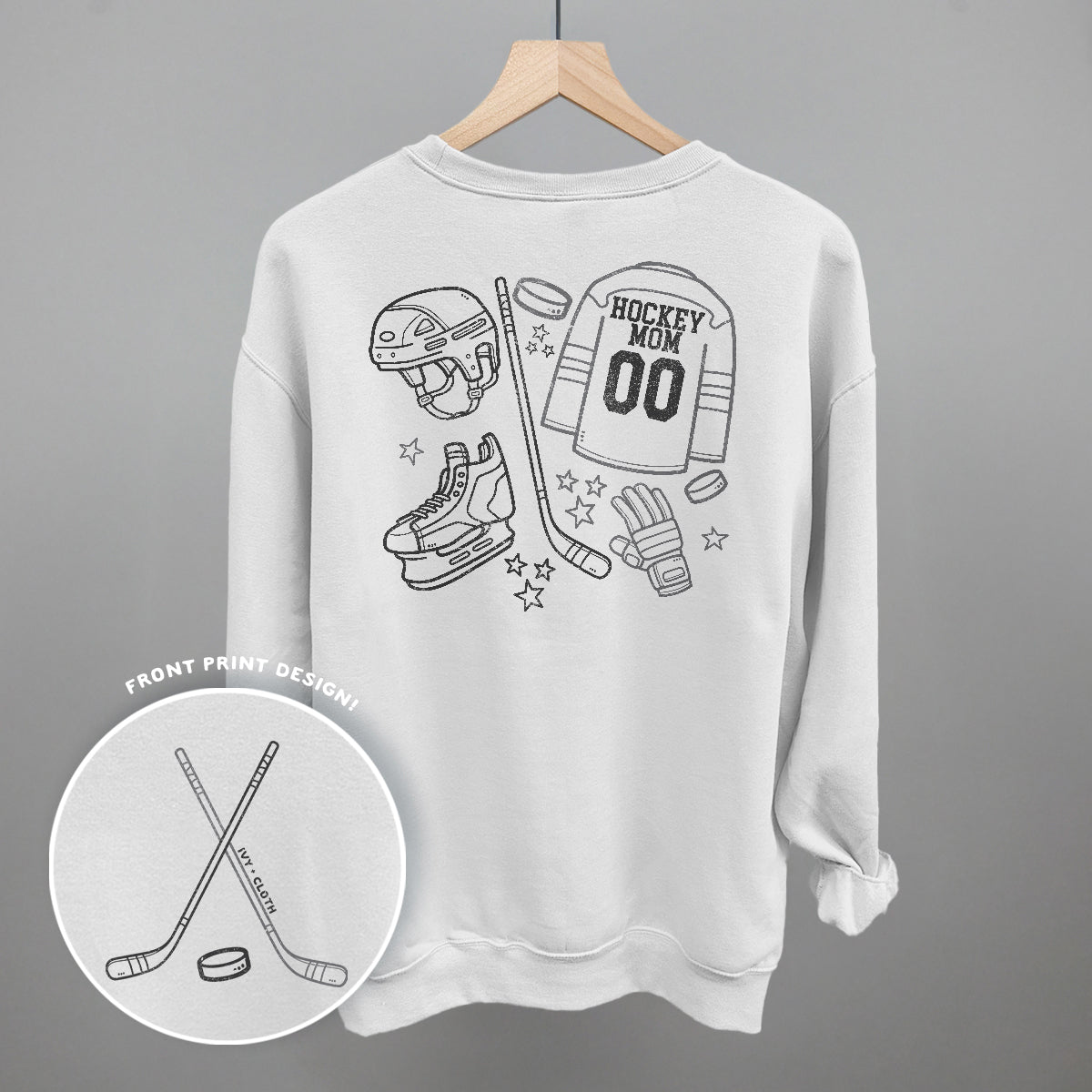 Hockey Mom Doodle (Back Print) -MTO
