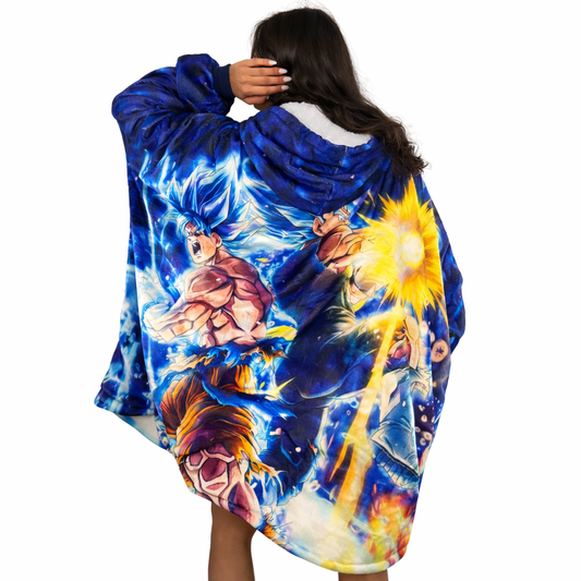 Dragon ball z Wearable Blanket Hoodie for Kids & Adults