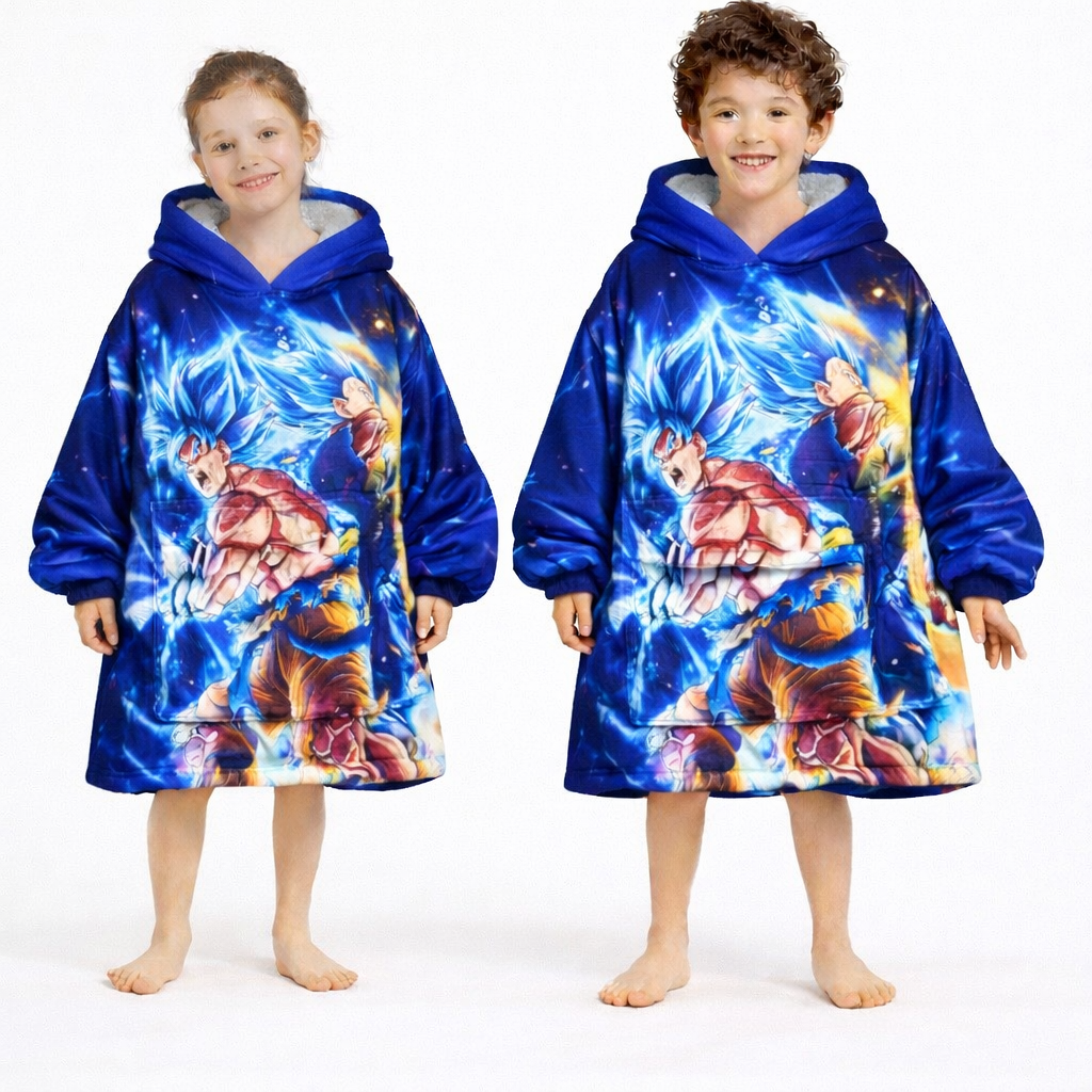 Dragon ball z Wearable Blanket Hoodie for Kids & Adults