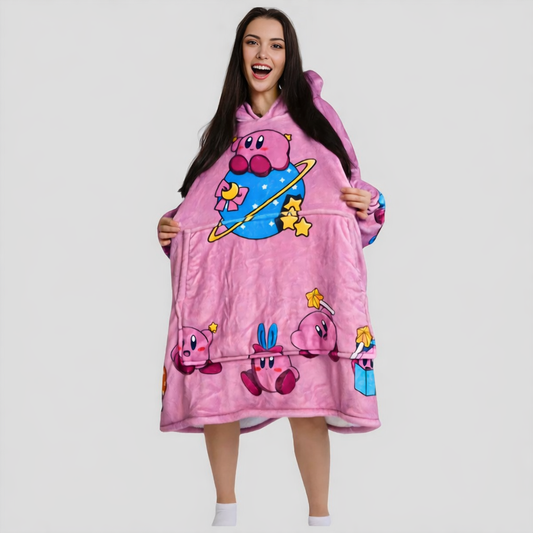 Kirby Wearable Blanket Hoodie for Kids & Adults | OLM Toys