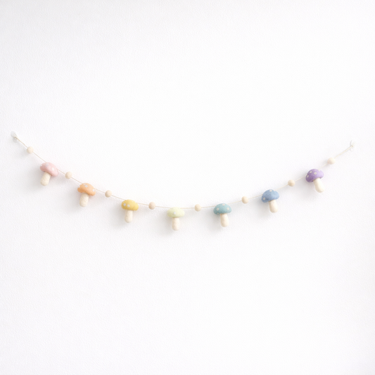 Felt Pastel Mushroom Garland