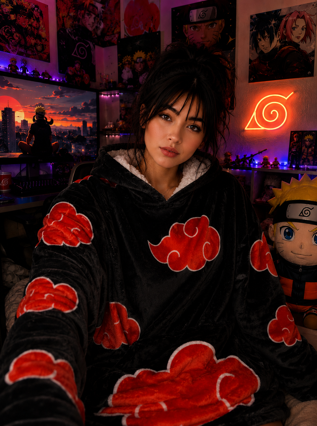 Naruto Itachi Akatsuki Wearable Blanket Hoodie for Kids & Adults | OLM Toys