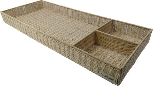 LELLOBABYโข X Hampton BABY- Rattan Wicker Changing Tray Premier Plus+