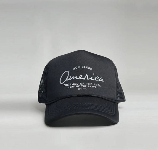 God Bless America - Land of the Free Trucker Hat