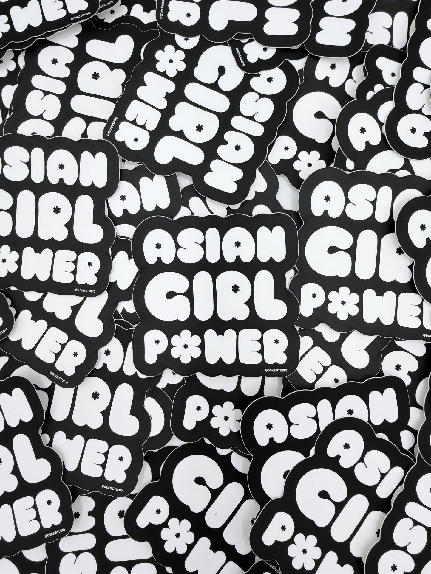Asian Girl Power Bubble Sticker