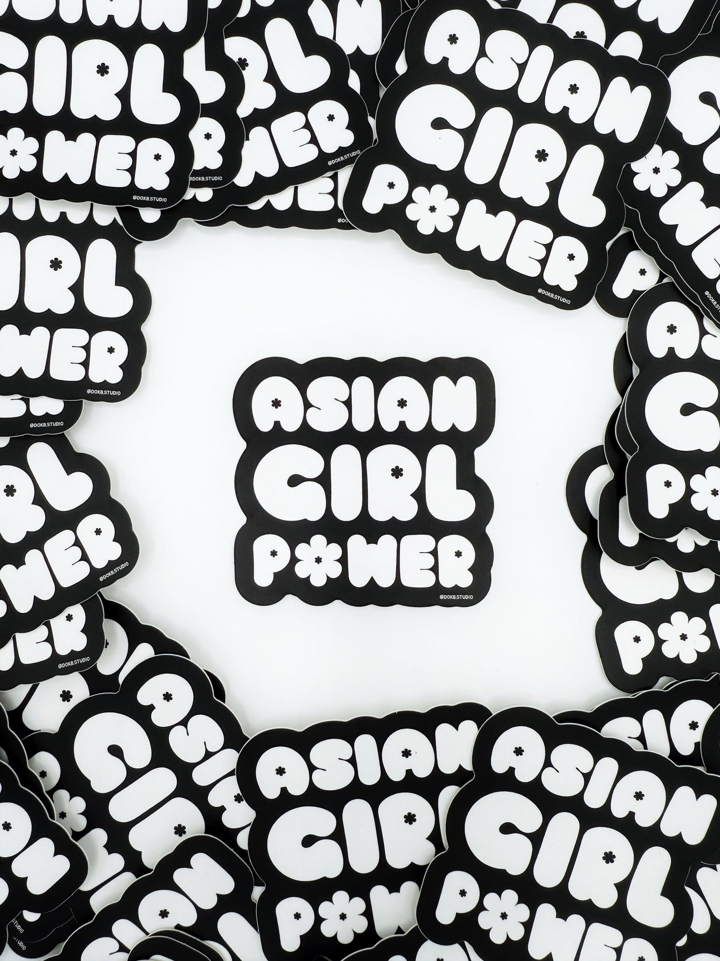 Asian Girl Power Bubble Sticker