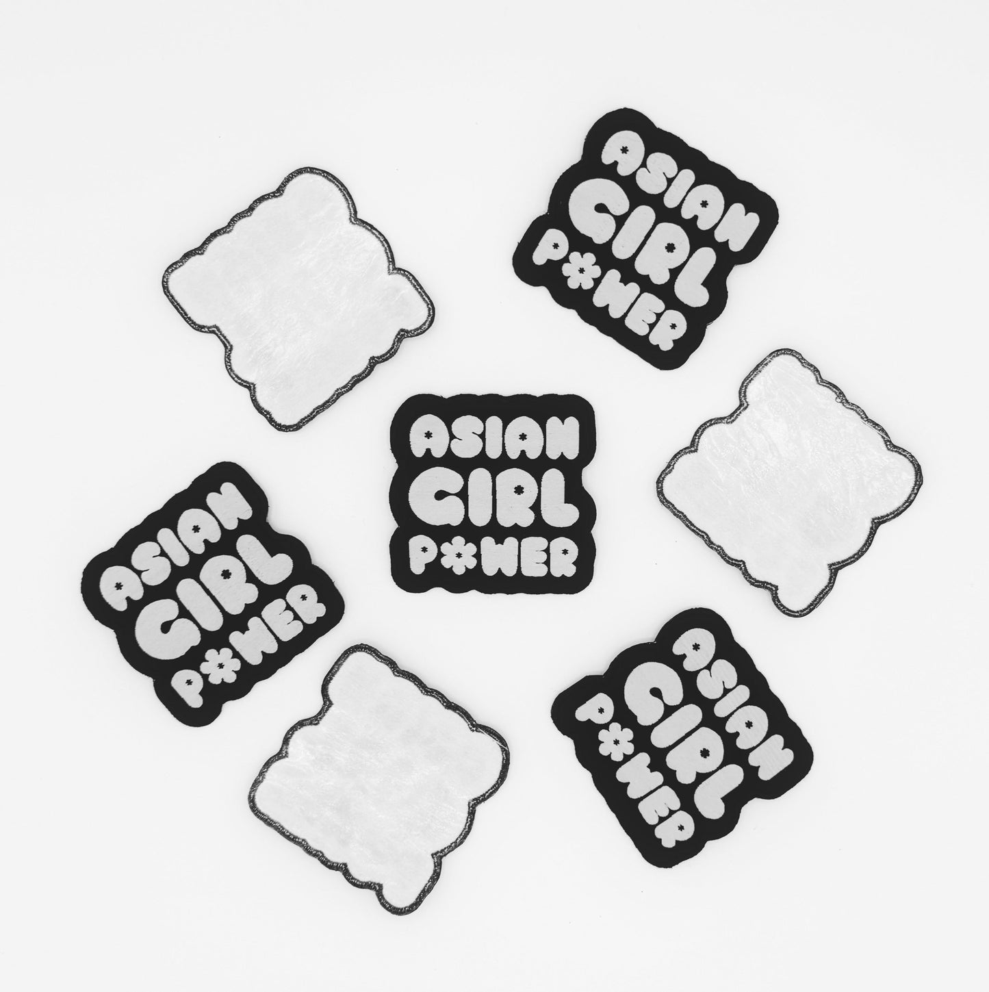 Asian Girl Power Bubble Patch