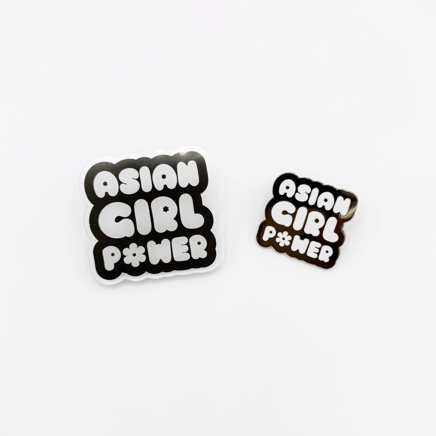 Asian Girl Power Bubble Pins