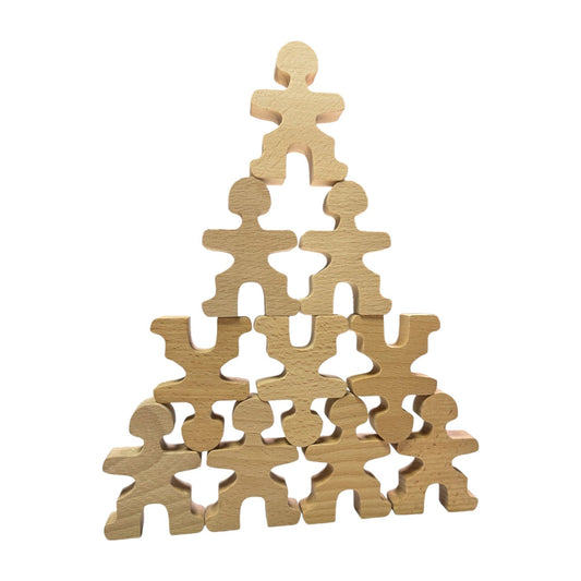 32-Piece Wooden Little Balancing People Stacking Set | Mindful Open-Ended Play
