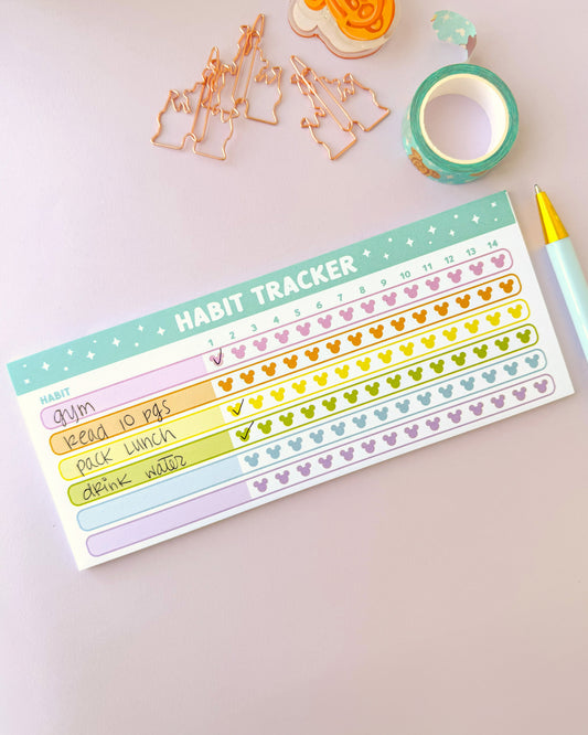 Hidden Mickey 14 Day Challenge Habit Tracker Notepad