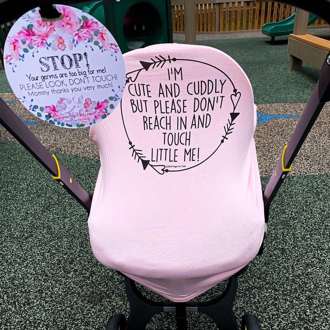 Pink Car Seat 5 in 1 Cover – I'm Cute & Cuddly But Please Don't Touch Little Me
