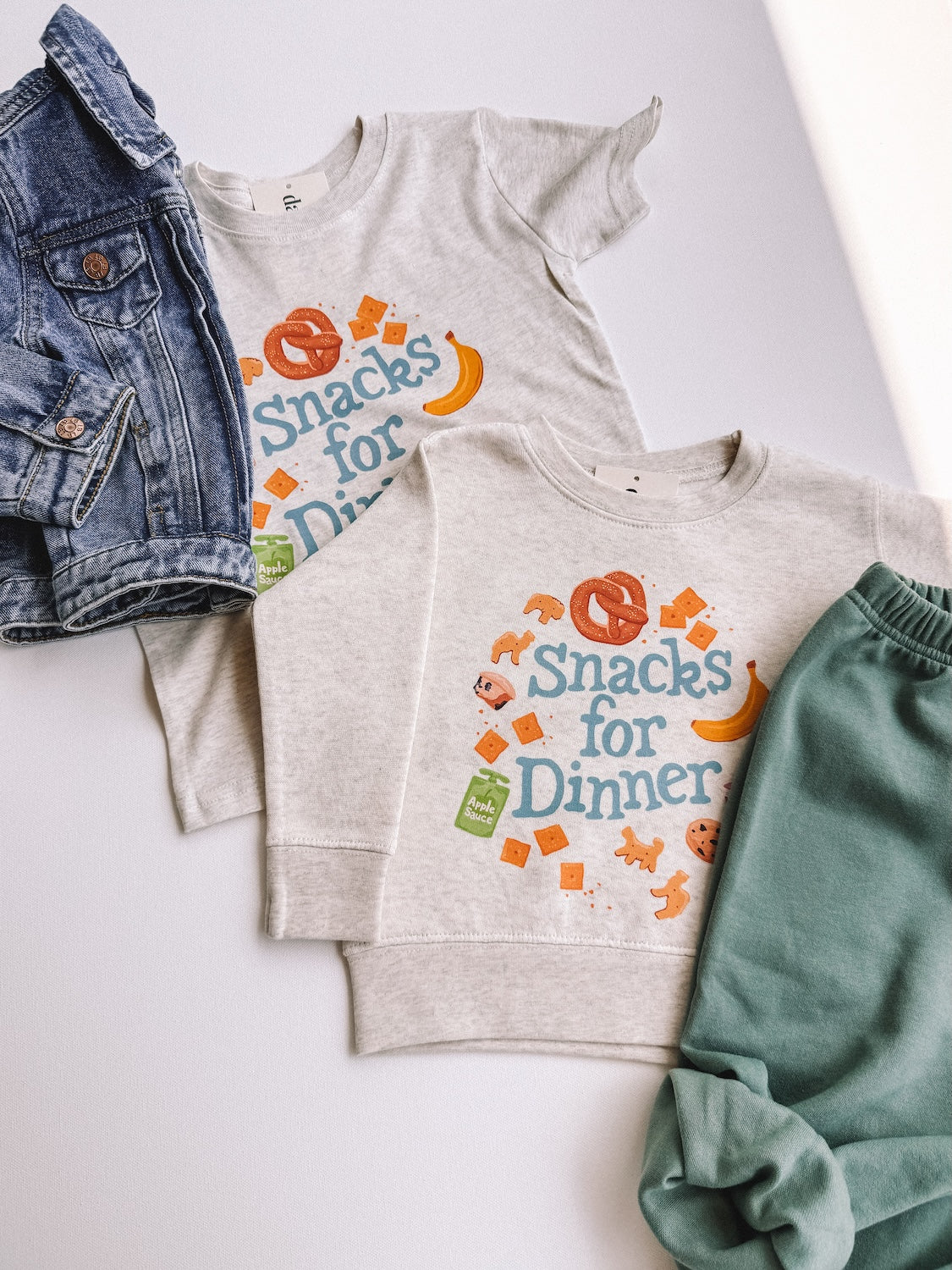 snacks for dinner crewneck