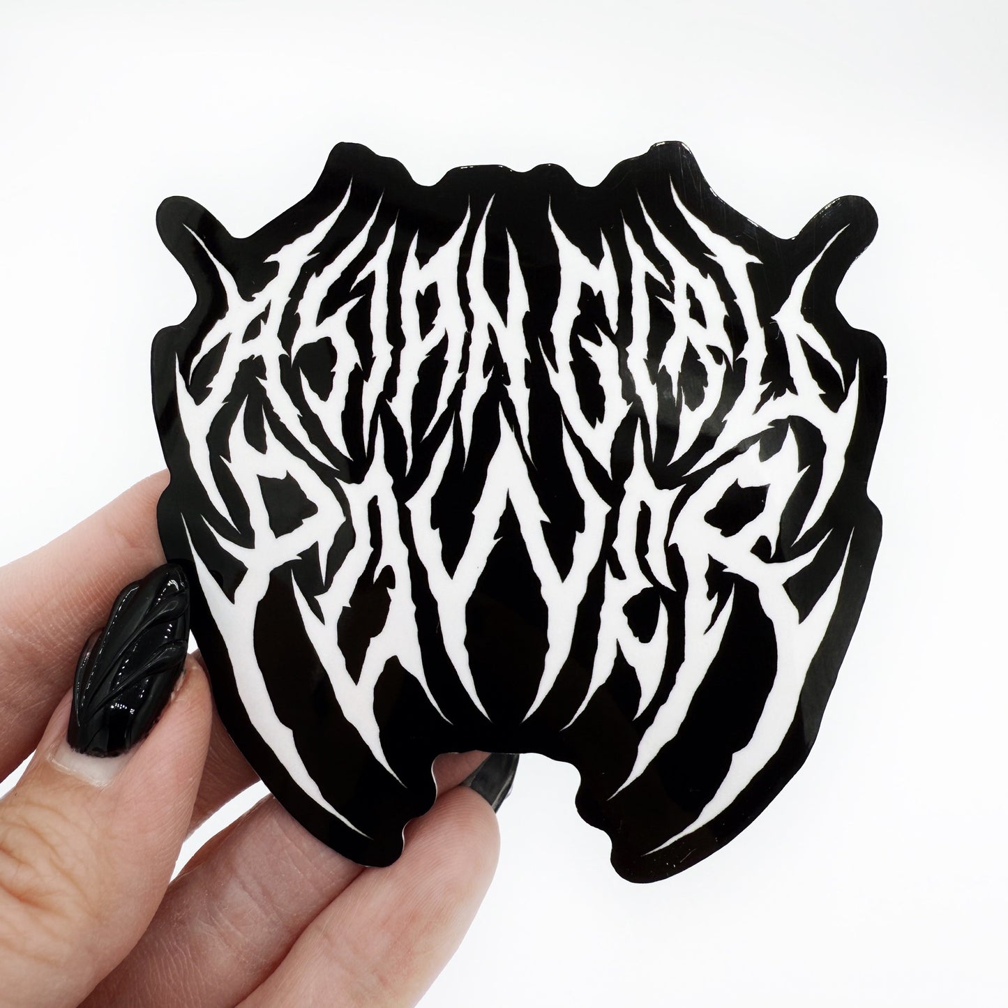 Asian Girl Power Metal Sticker