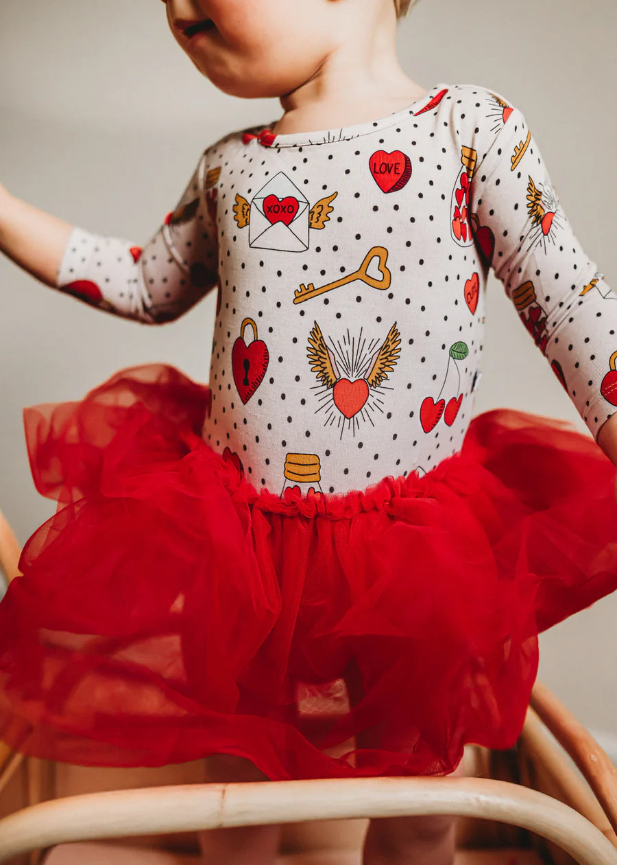 Valentine's Day Vintage Hearts Toddler Dress