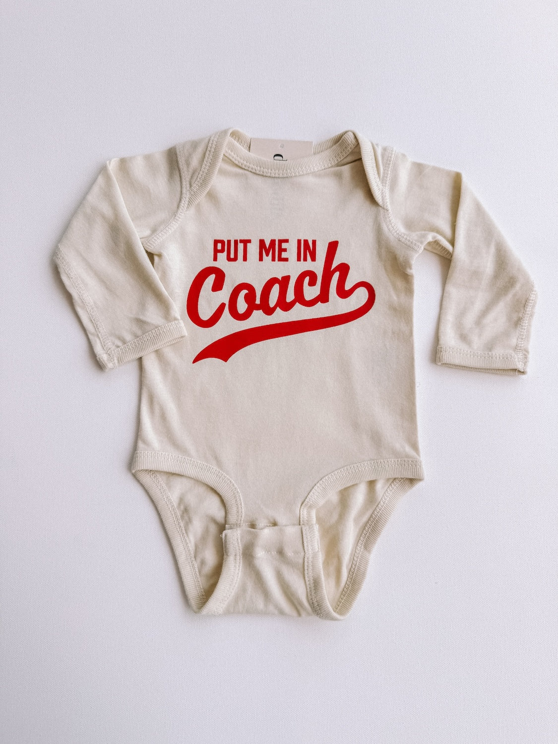 put me in coach long sleeve onesie
