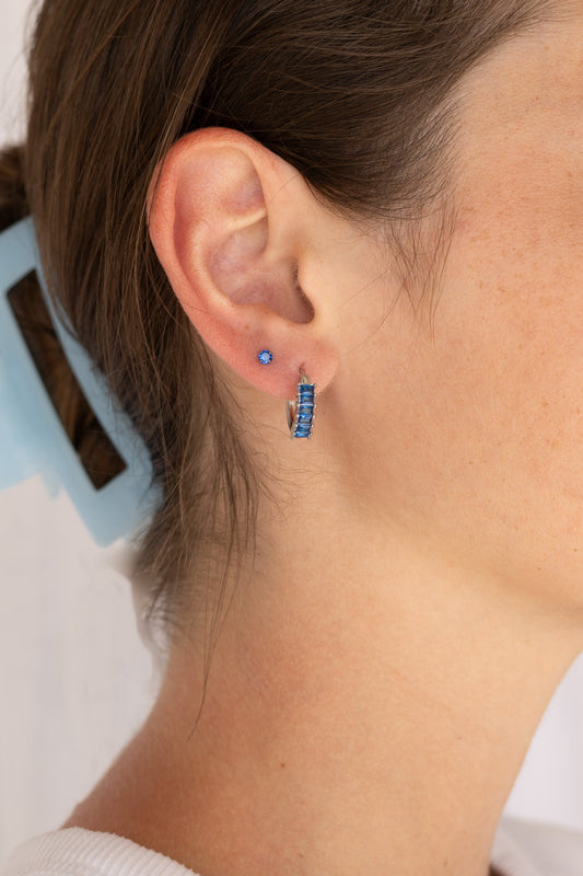 Crystal Flat Back Stud in Blue