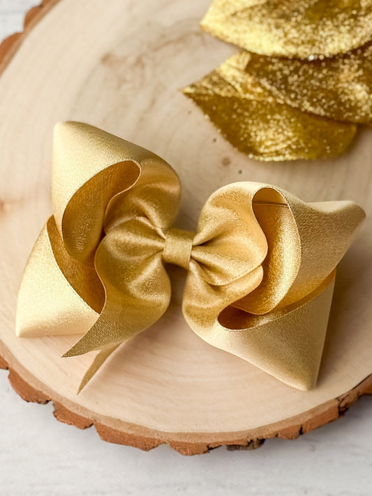 Shimmer Satin Hair Bows - Alligator Clip - 4.5"