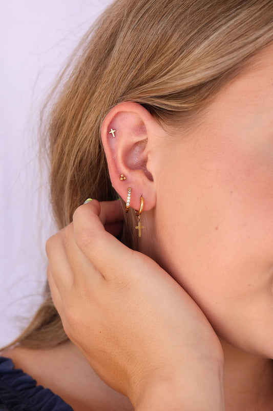 Cross Flat Back Stud