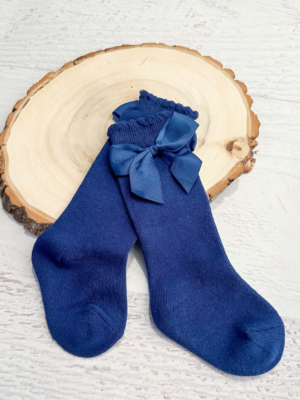 Navy Bow Socks