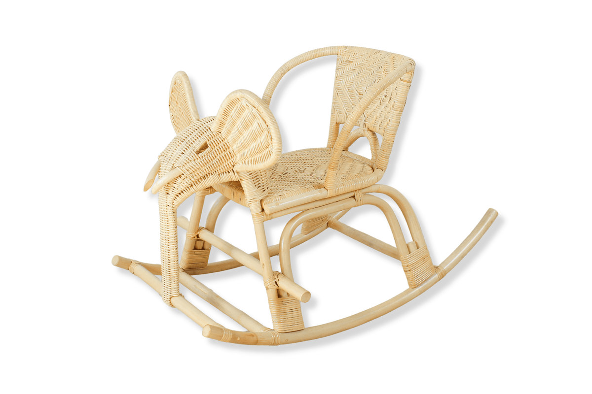 Elephant Joy Rattan Rocking Chair