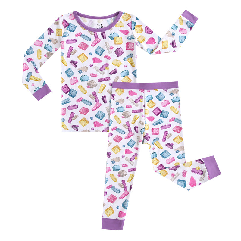 Block Party (Purple) Long Sleeve Pajama Set