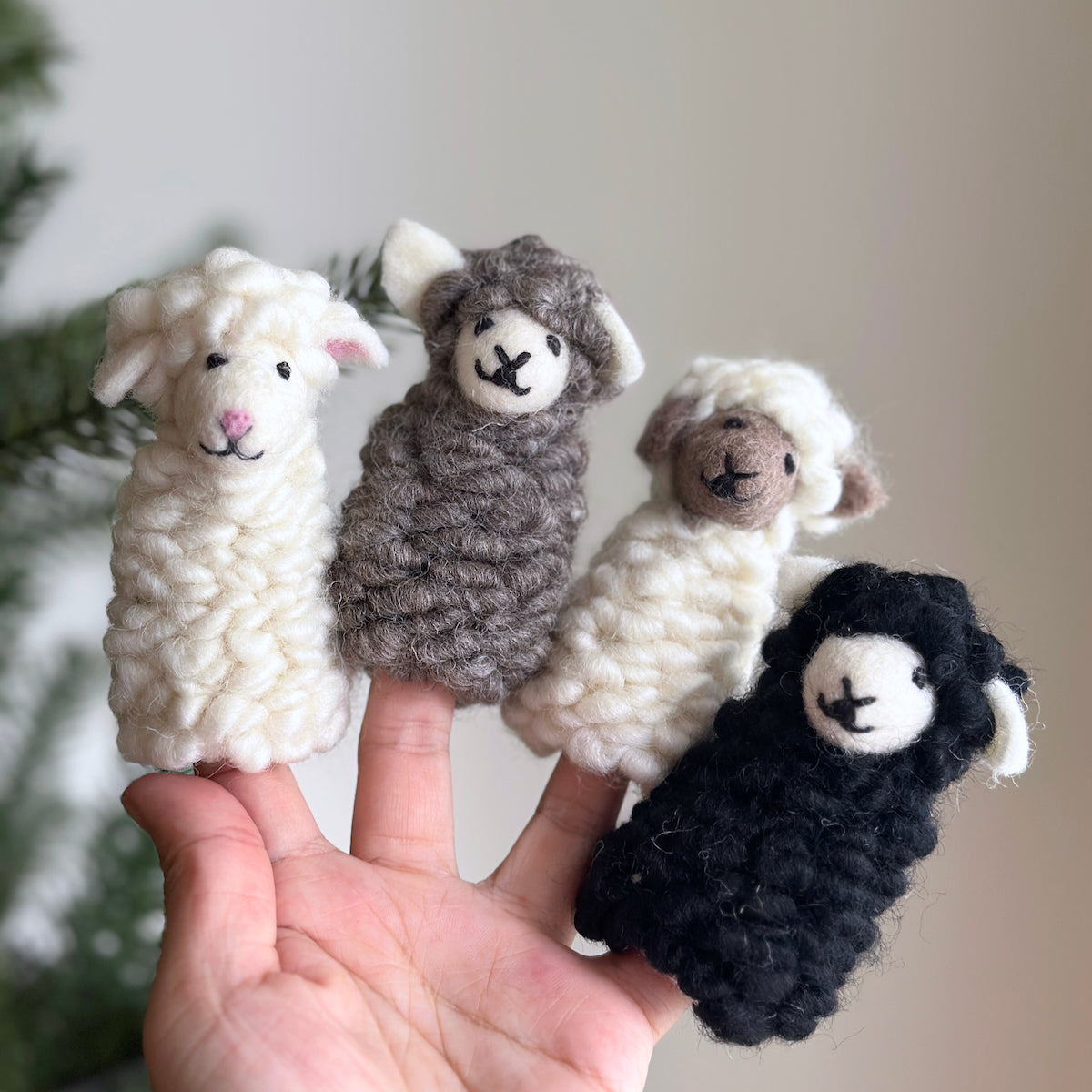 Assorted Fluffy Sheep Finger Puppet - 6 PCs