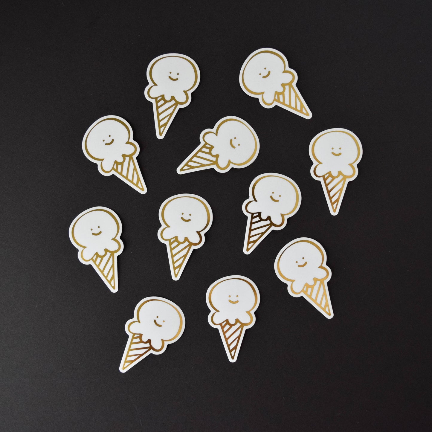 Ice Cream Gold Foil Vinyl Sticker
