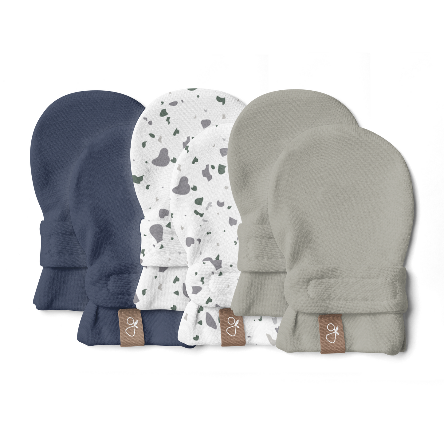 STAY ON 3-PACK MITTS | INDIGO + TERRAZZO + MOSS